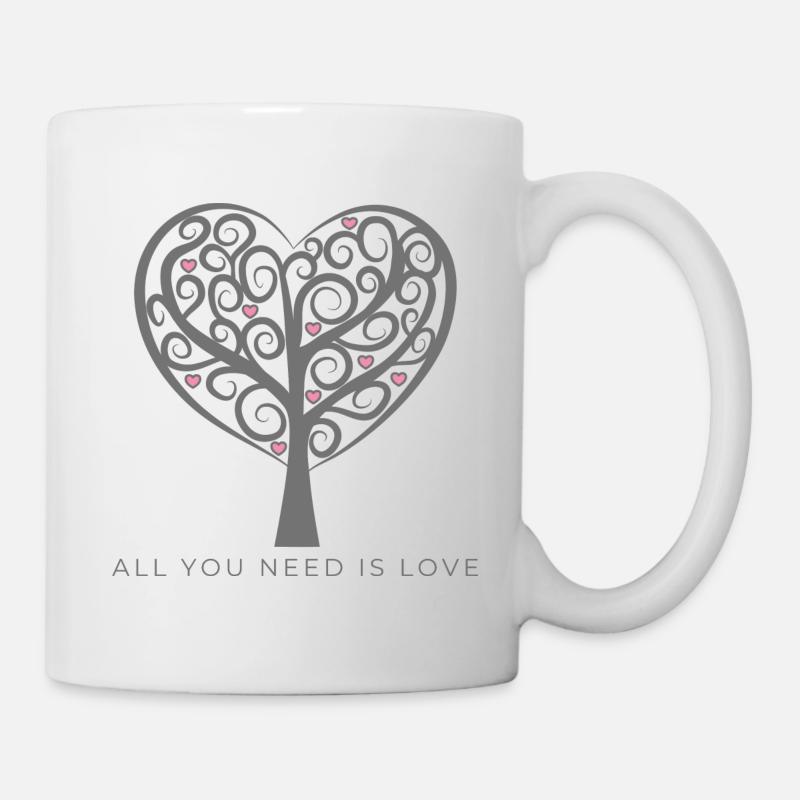 All you need is love Herz Baum - Tasse - Weiß