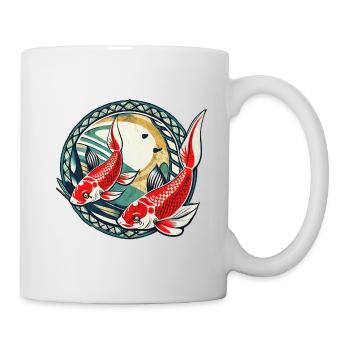 Koi Fish Japan Shirt Vintage Illustration - Mug blanc - blanc - Droite