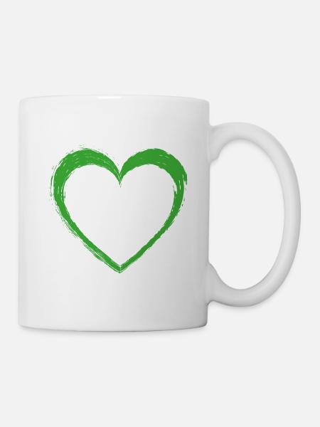 Green Heart - Mug - white