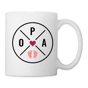OPA Herz Baby Babyfüße Liebe Farben anpassbar Opa - Tasse - Weiß - Rechts
