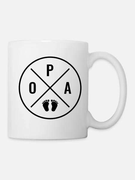 OPA Herz Baby Babyfüße Liebe Farbe anpassbar Opa - Tasse - Weiß