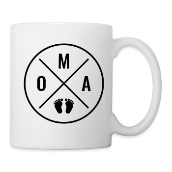 OMA HERZ BABY BABYFÜßE LIEBE (Farbe anpassbar) OMA - Tasse - Weiß - Rechts