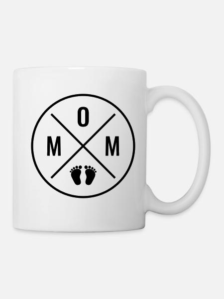 MOM Baby Babyfüße Mutter Liebe Muttertag Mama - Tasse - Weiß