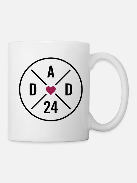 Dad 24 Herz Baby Vater Liebe Vatertag Papa 2024 - Tasse - Weiß