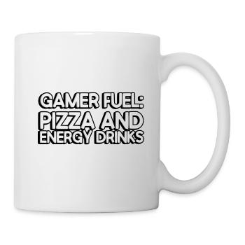 Gamer fuel: pizza and energy drinks - Mug - white - Right