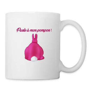 Parle à mon pompon - Mug blanc - blanc - Droite