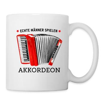 Akkordeon: Echte Männer spielen Akkordeon - Tasse - Weiß - Rechts