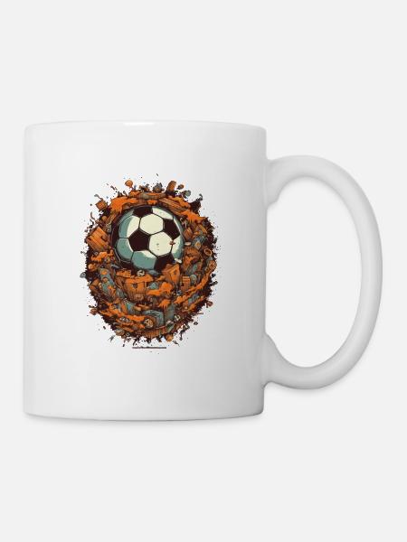 Fußball Ball - Tasse - Weiß