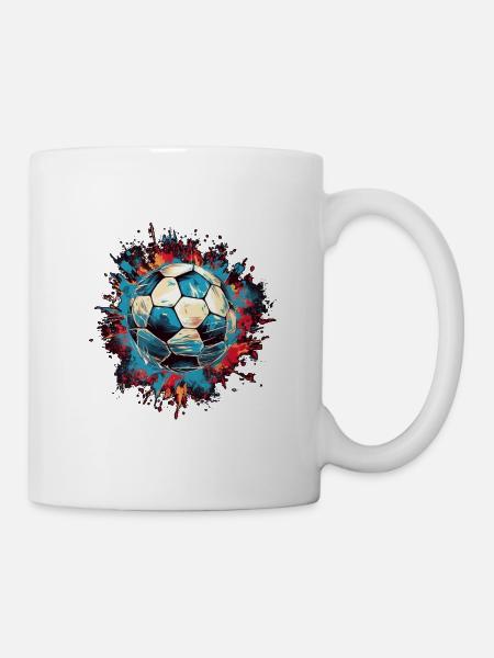 Fußball Ball - Tasse - Weiß