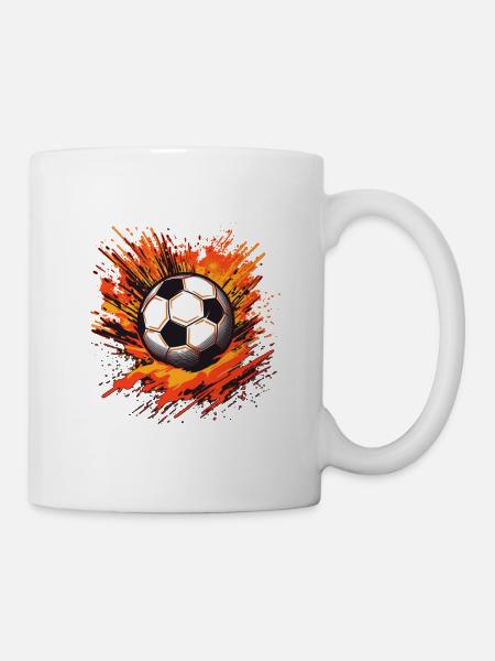Fußball Ball - Tasse - Weiß