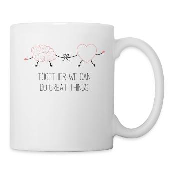 Quote Hive, t-shirt design, heart and the brain - Mug - white - Right