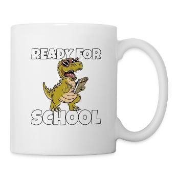 Einschulung Schulstart 1. Klasse Cooler Dino T-Rex - Tasse - Weiß - Rechts