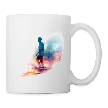 Ein Mann der nach links schaut im Watercolor Style - Tasse - Weiß - Rechts