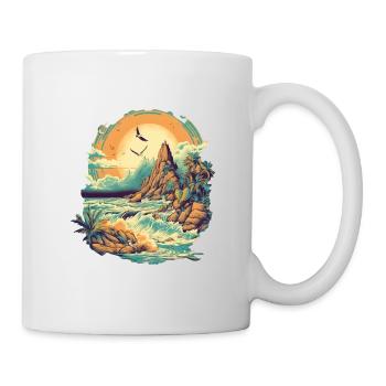 Plage - Mug blanc - blanc - Droite