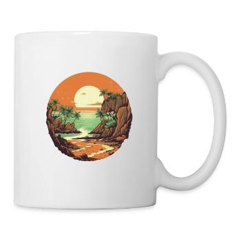 Plage - Mug blanc - blanc - Droite
