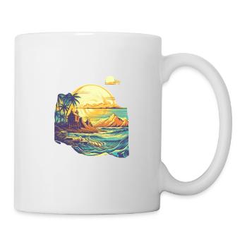 Plage - Mug blanc - blanc - Droite