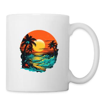 Plage - Mug blanc - blanc - Droite
