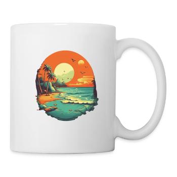 Plage - Mug blanc - blanc - Droite