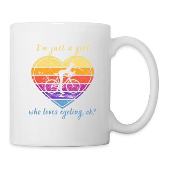 Je suis juste une fille qui aime le vélo - Mug blanc - blanc - Droite
