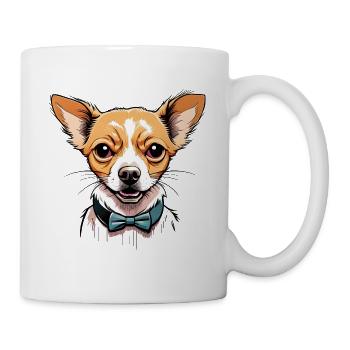 Chihuahua Hund süß lustig niedlich Schleife - Tasse - Weiß - Rechts