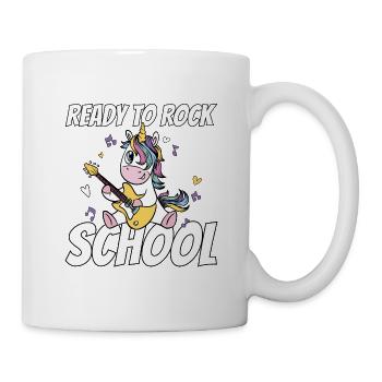 Cute Unicorn Rocking Enrollment Guitar 1st Grade - Mug - white - Right