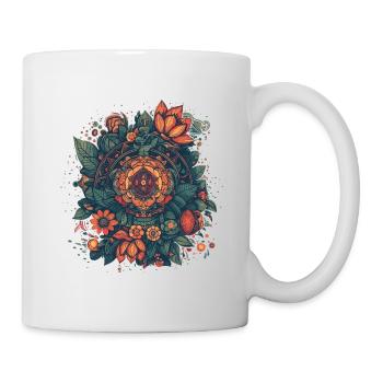 Mandala Blumig - Tasse - Weiß - Rechts
