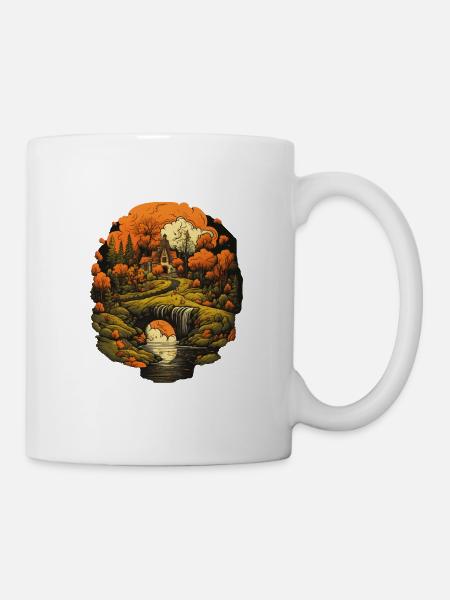 Autumnal landscape - Mug - white