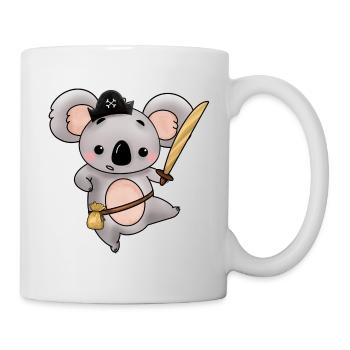 Koala Pirat mit Säbel und Gold - Tasse - Weiß - Rechts