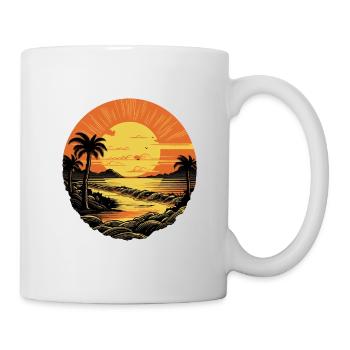 Plage - Mug blanc - blanc - Droite