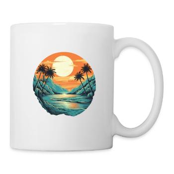 Plage - Mug blanc - blanc - Droite