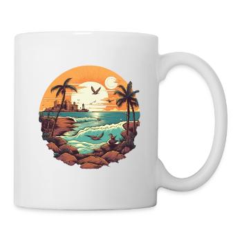 Plage - Mug blanc - blanc - Droite