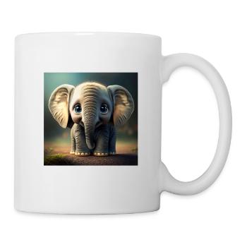 Süsser Baby Elefant guckt dich lieb an - Tasse - Weiß - Rechts