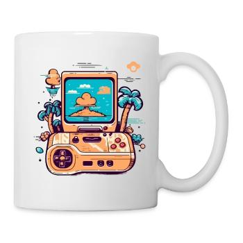 Console de jeux vidéo vintage - Mug blanc - blanc - Droite
