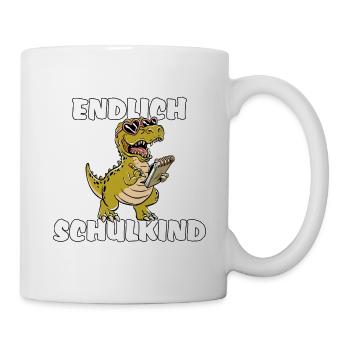 Einschulung Erstklässler Dino T-Rex Schulkind - Tasse - Weiß - Rechts