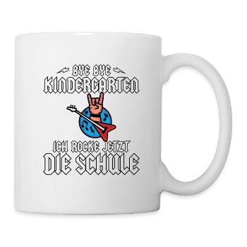Einschulung Heavy Metal Gitarre Pommesgabel Rockig - Tasse - Weiß - Rechts