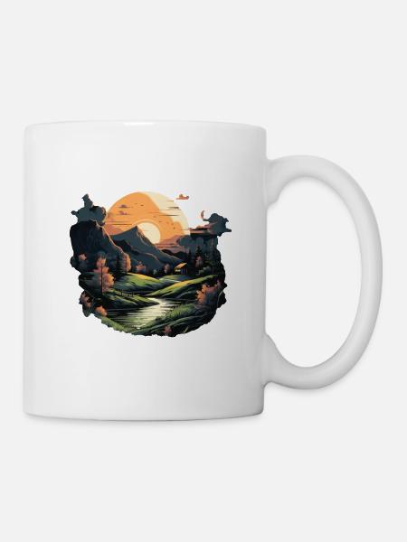 Landschaft - Tasse - Weiß