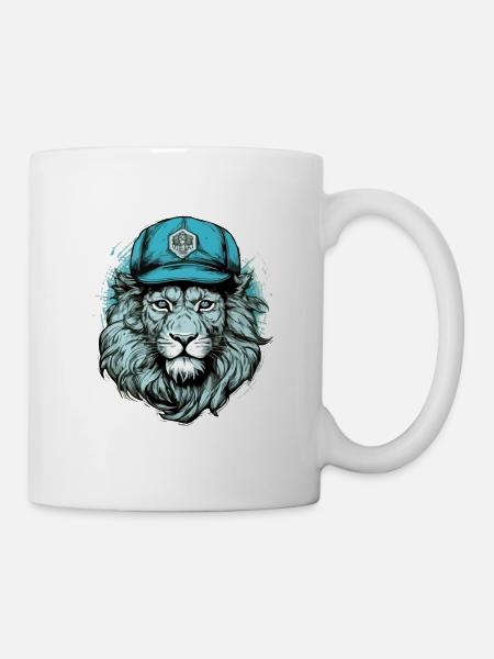Goudo, der blaue Löwe - Tasse - Weiß