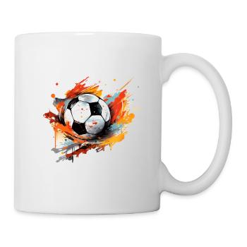 Fußball Ball - Tasse - Weiß - Rechts