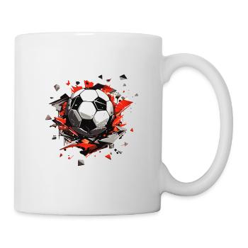 Fußball Ball - Tasse - Weiß - Rechts