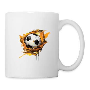 Fußball Ball - Tasse - Weiß - Rechts