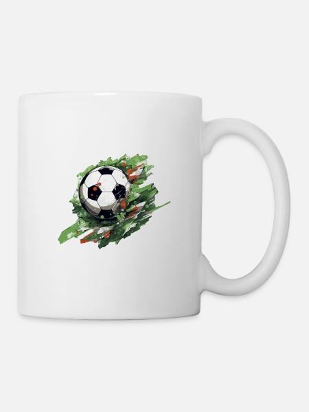Fußball Ball - Tasse - Weiß