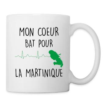 Carte De la Martinique Battement De Coeur - Mug blanc - blanc - Droite
