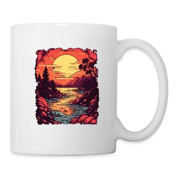 Sunset over the lake - Mug - white - Right