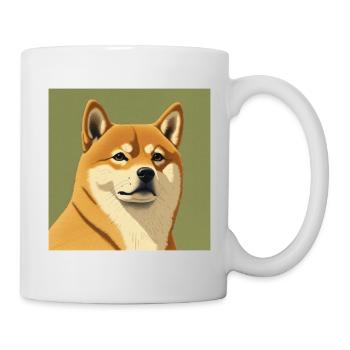 Shiba Inu - Dog - Doge - Japanese Portrait - Mug - white - Right