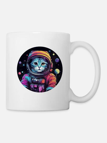 Katze Space Astronaut - Tasse - Weiß