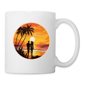 Sunset Couple Beach - Mug - white - Right