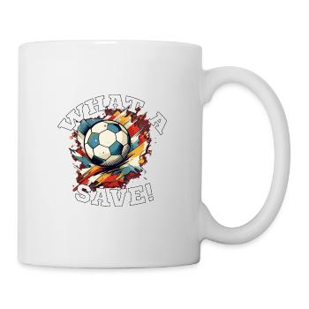 Fußball ball - What a Save! - Tasse - Weiß - Rechts