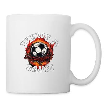 Fußball ball - What a Save! - Tasse - Weiß - Rechts