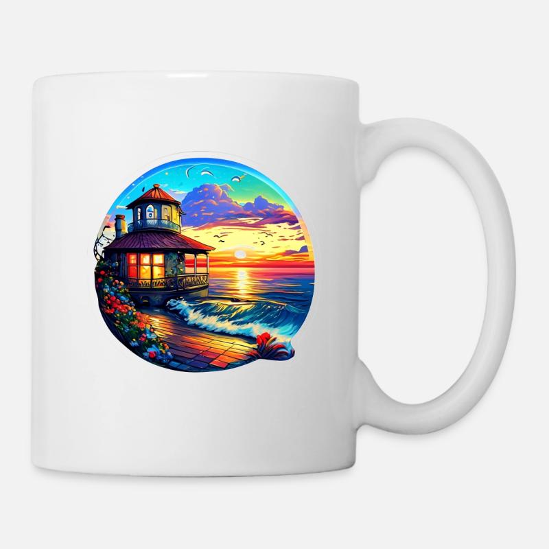 Pavillon am Meer - Tasse - Weiß