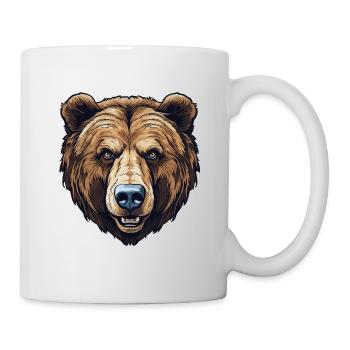 Brown Bear Face - Furry Friend - Mug - white - Right